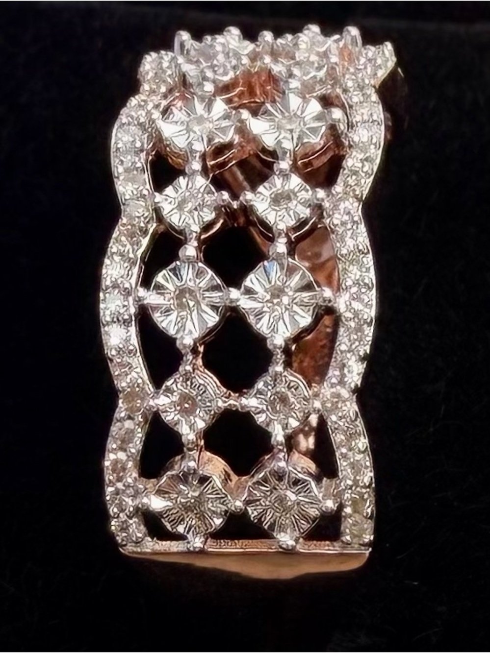 14K Yellow Gold Over Sterling Silver 0.25 CTW Natural Diamond Ring Sz 7 - Picture 6 of 8